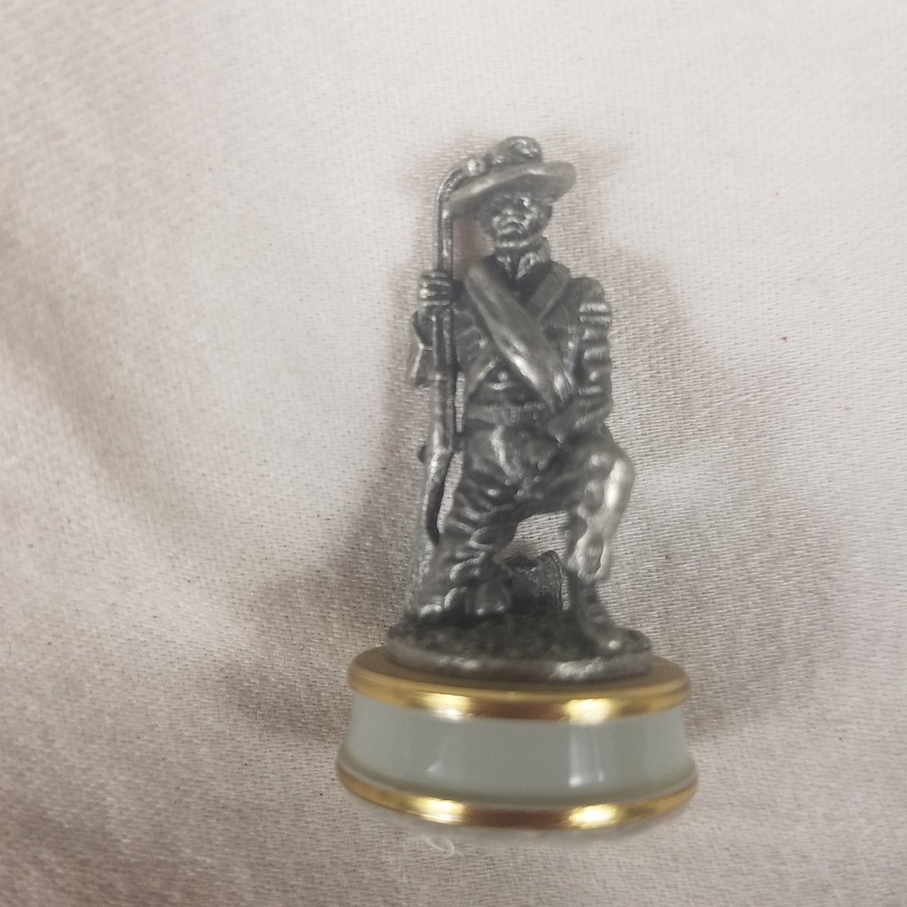 Franklin Mint Civil War Chess Gray Pawn Stonewall Brigade Excellent Pewter Mini